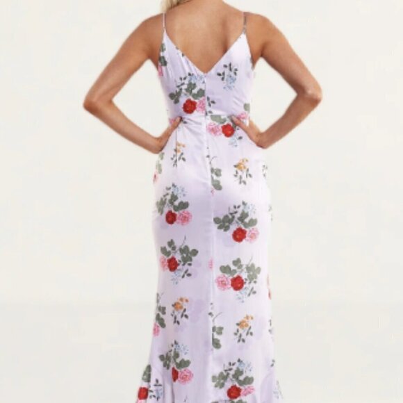 Keepsake The Label PRETTY ONE GOWN Lilac Floral Size SMALL Floral Trumpet Hem - Picture 2 of 10